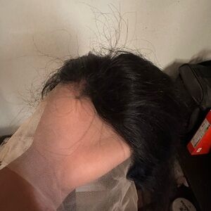 20” black straight wig// lace frontal